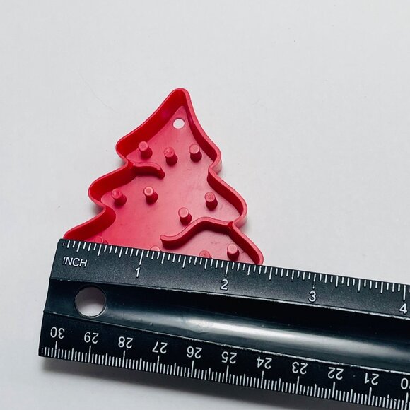 Vintage L.T.T.C. 1978 Red Plastic Christmas Tree Cookie Cutter - Picture 6 of 8